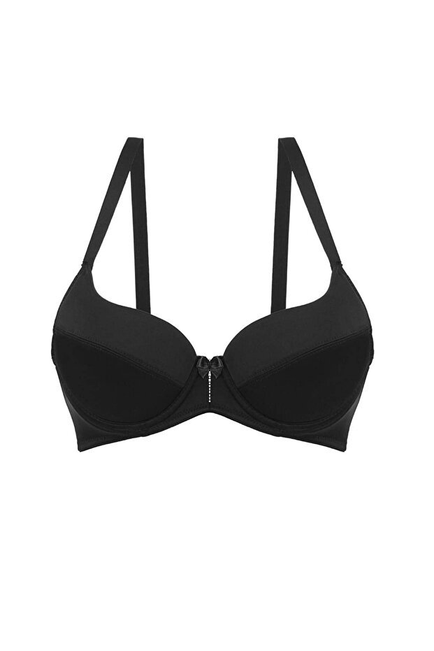 Kadın Siyah Elastan Mikrofiber Sütyen - 1
