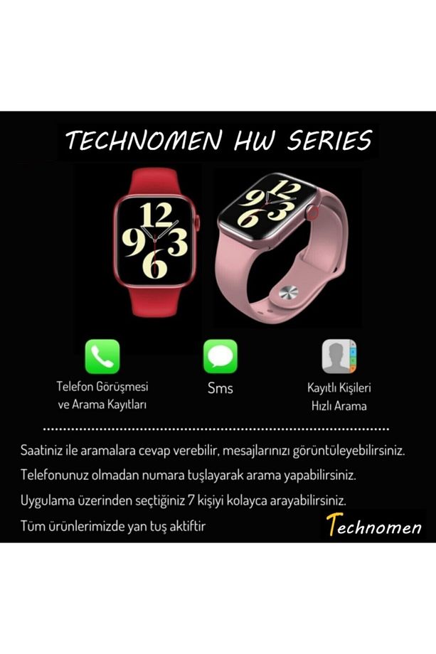 Hw16 Series Akıllı Saat Suya Dayanıklı Nabız & Tansiyon Ölçer Çok Fonksiyonlu Ios Ve Android Uyumlu - 3