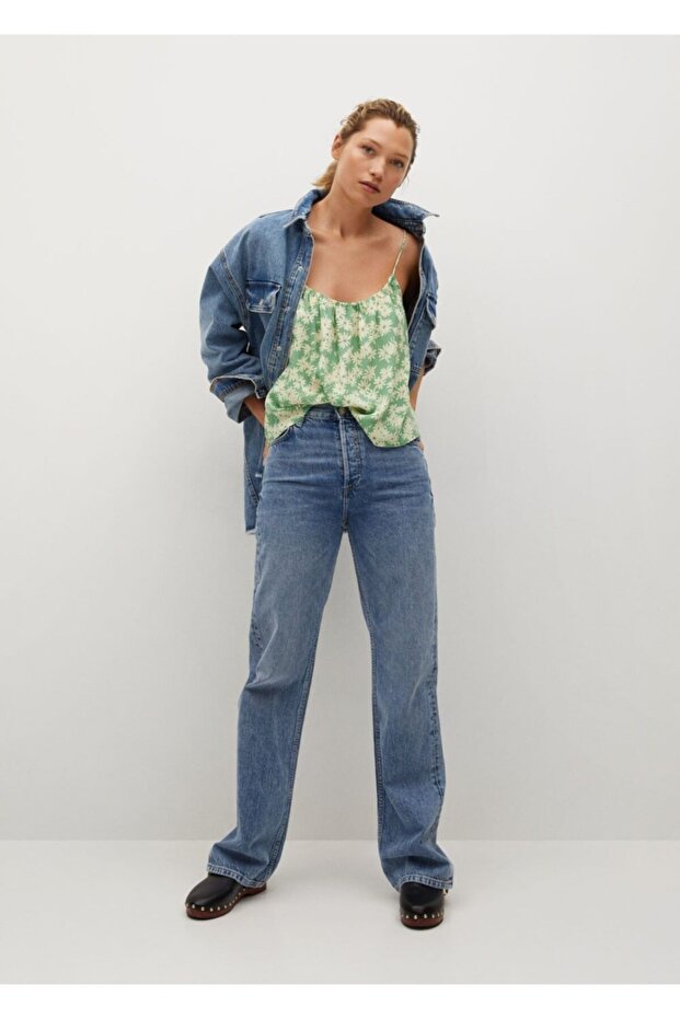 Kadın Yeşil Çiçekli Bluz - 2