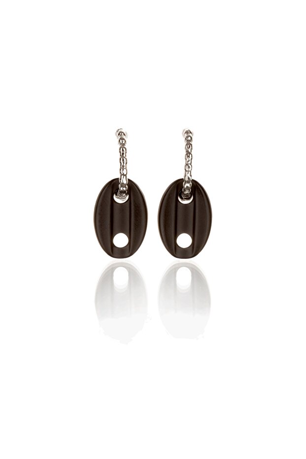 Matte Black Color Antiallergic Sailor Knot Earrings