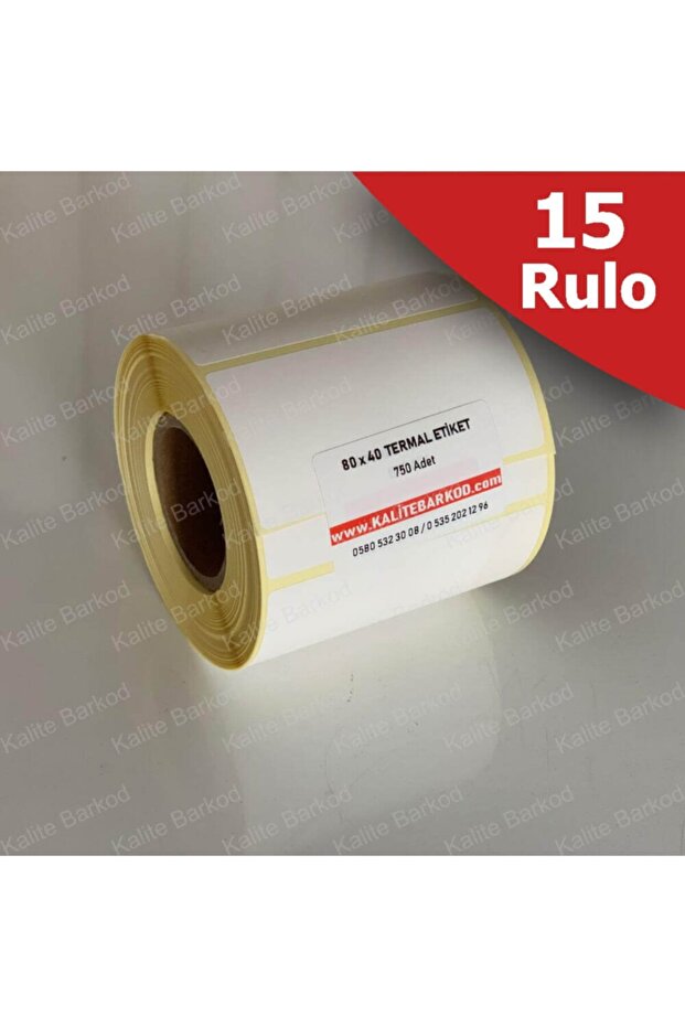 Kalite Barkod 80 X 40 Termal Etiket | 15 Rulo |