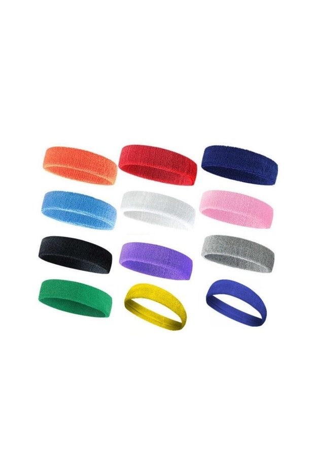 12 Pieces Sports Towel Headband Headband For Fitness Football Basketball Tennis 12 Colors