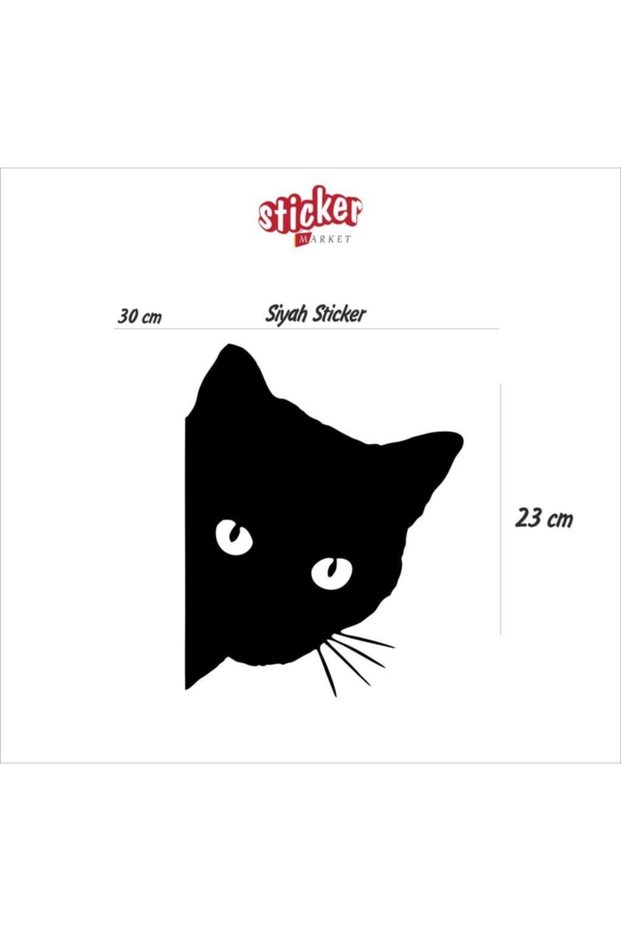 Black Cat Sticker (black Color)