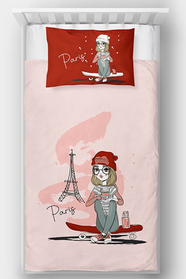 Paris Themed Single Bedspread