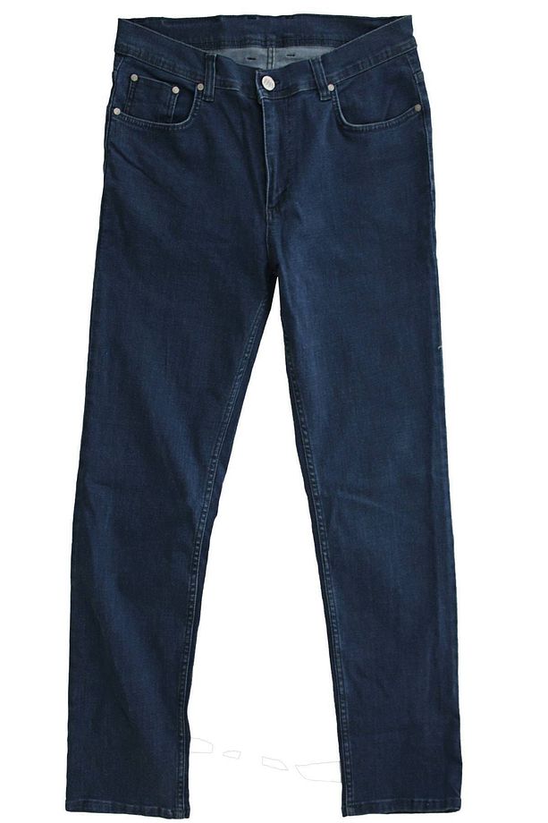 Erkek Mavi Regular Fit Yüksek Bel Kot Pantolon - 2