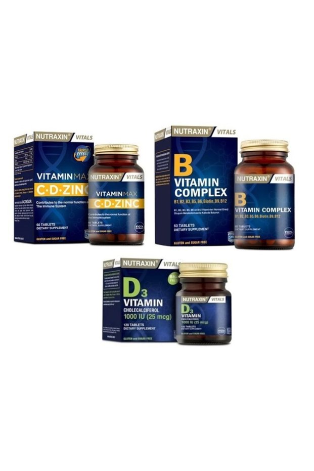 B1, B2, B3, B5, B6, B12 Containing Vitamin B 60 Tablet+vitamin Max 60 Tablet+d3 Vitamin 120 Tablet