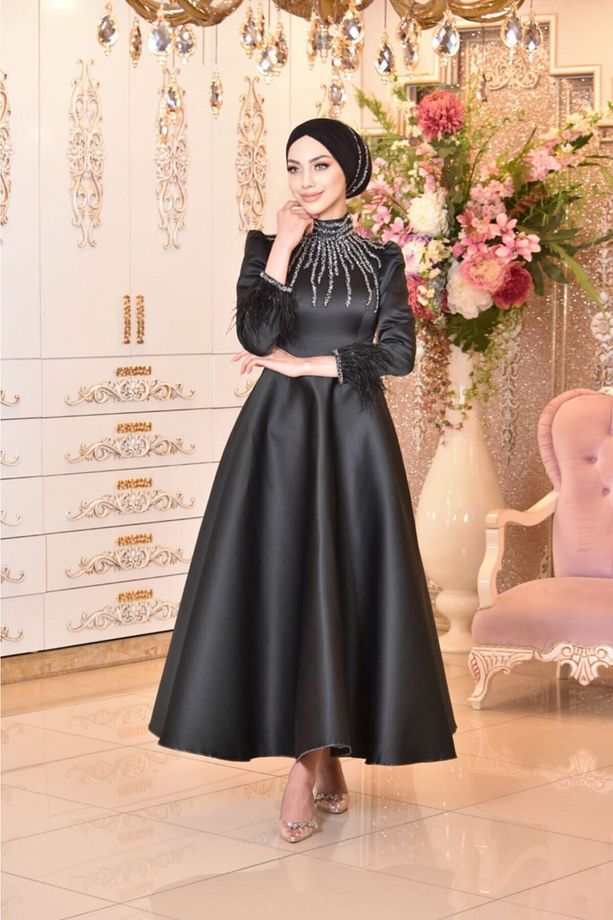 Karam Siyah Abiye Elbise - 2