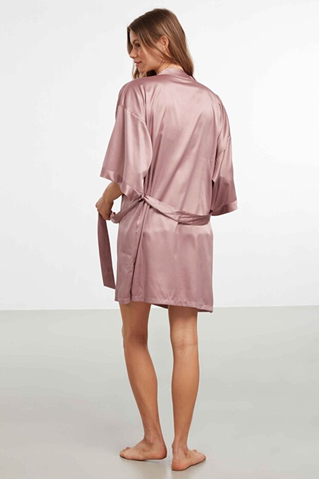 Sofia Satin Dressing Gown - 3
