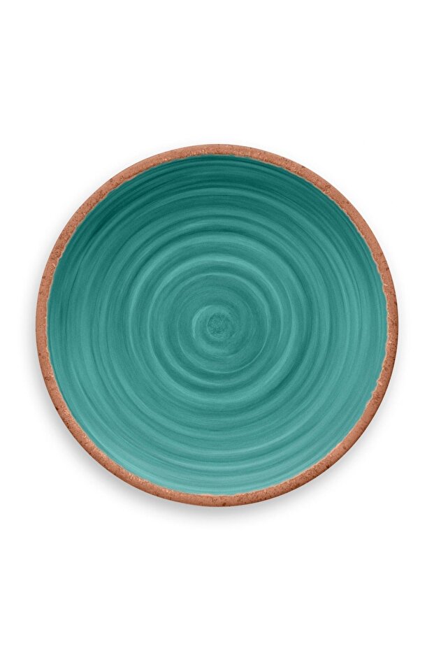 Rustik Swirl Turquoise Yemek Tabağı - 1