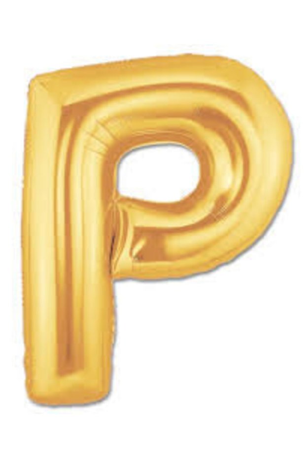 Foil Balloon Letter P Gold Color 100 cm