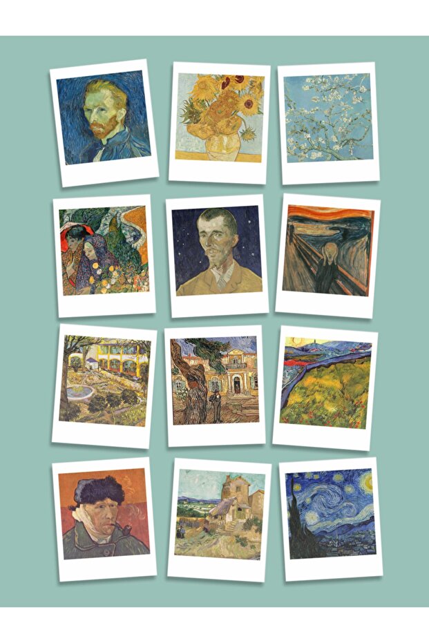 Set of 12 Van Gogh Themed Decorative Pola Cards