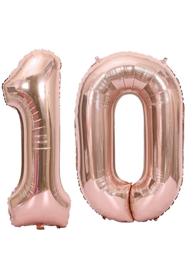 10 Year Old Number Foil Balloon Rose Gold 100 Cm