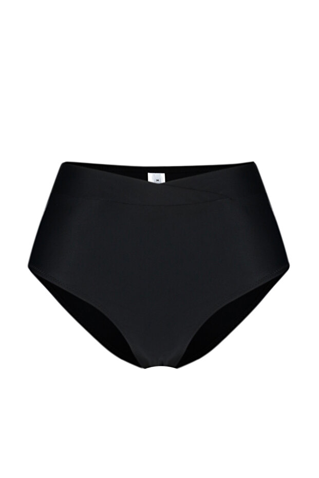 Siyah V Kesim Hipster Yüksek Bel Bikini Altı TBESS20BA0248 - 5
