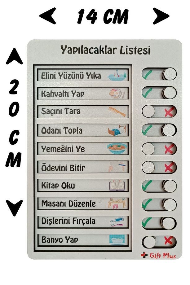 Ahşap Yapılacaklar Listesi-Günlük Rutin Listesi-Kontrol Listesi-Eğitici Oyuncak - 4