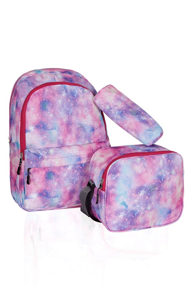 Primary School Triple Bag Set Plcan2079.315 Pink Batik