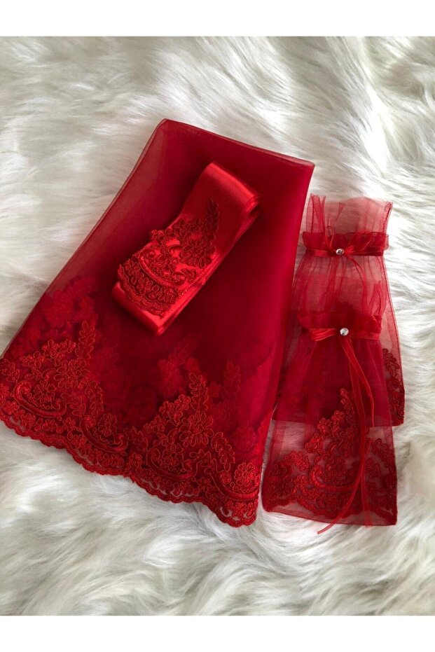 Kırmızı Fransız Dan Kuşak Eldiven - 2