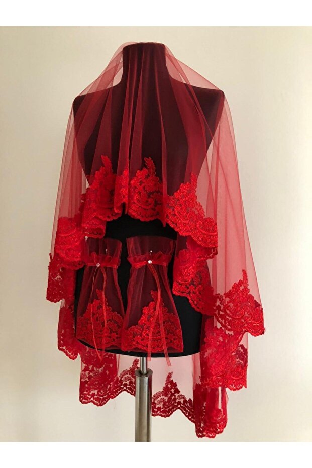 Kırmızı Fransız Dan Kuşak Eldiven - 3