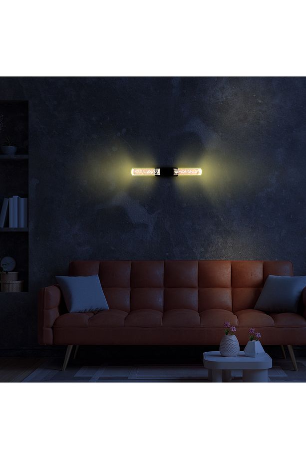 Bubblelight Medium Şık Tasarım Modern Ledli Aplik 51 Cm Siyah Pilli - 5