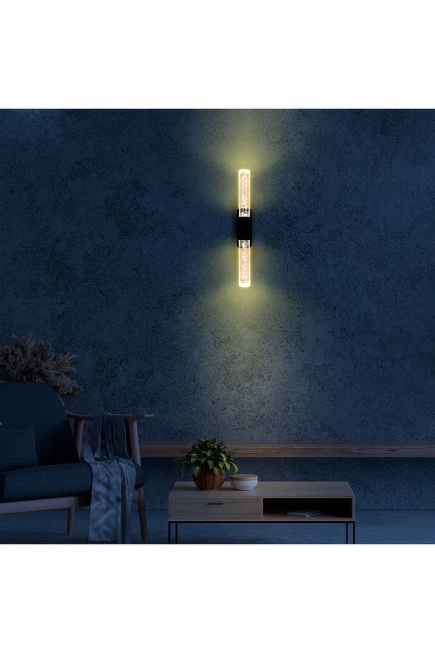 Bubblelight Medium Şık Tasarım Modern Ledli Aplik 51 Cm Siyah Pilli - 3