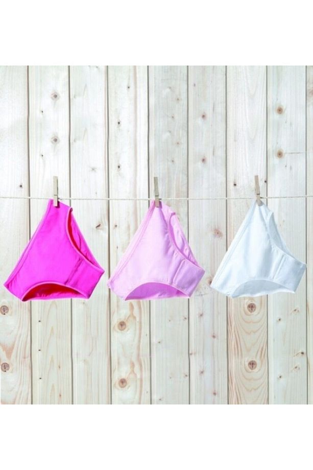 Kız Çocuk Külot 3lü Paket 1294 - Fuşya Pembe Beyaz - 1