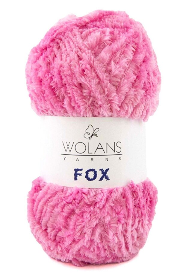 WOLANS Fox Kürk Örgü Ipi Koyu Pembe 11006