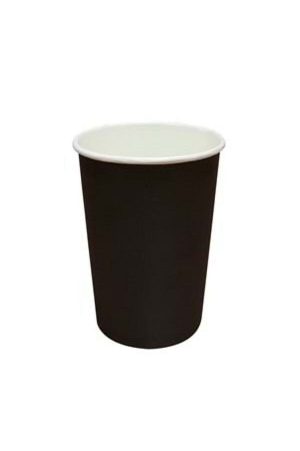 Karton Kağıt Bardak 14oz 410ml Ekstra Kalın Siyah Kapaklı 100 Adet - 3