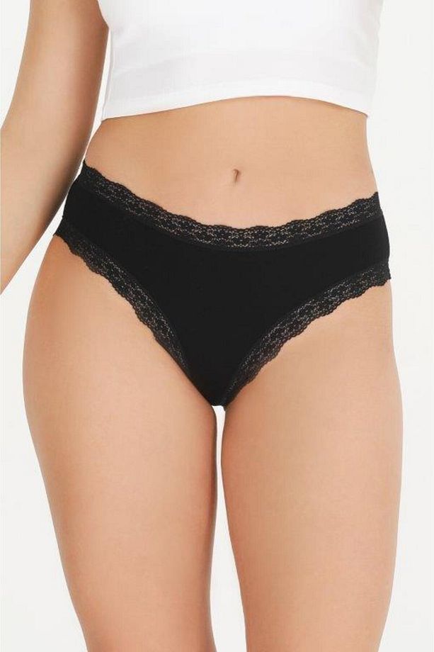 Kadın Dantelli Karışık Renkler Slip Külot 5l Paket Set KTS3070-5 - 4