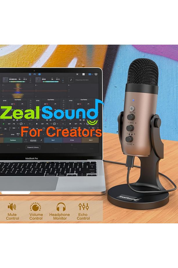 K66 Gold USB Mikrofon: Podcast, Oyun, Akış - Gürültü Önleme, Sessiz Mod, Mac ve Windows Uyumlu - 7