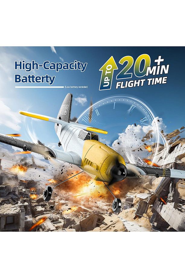 RC Messerschmitt Bf 109 Uçağı, 2,4 GHz, 6 Eksenli Gyro, RTF, Çocuklar ve Yetişkinler İçin - 3