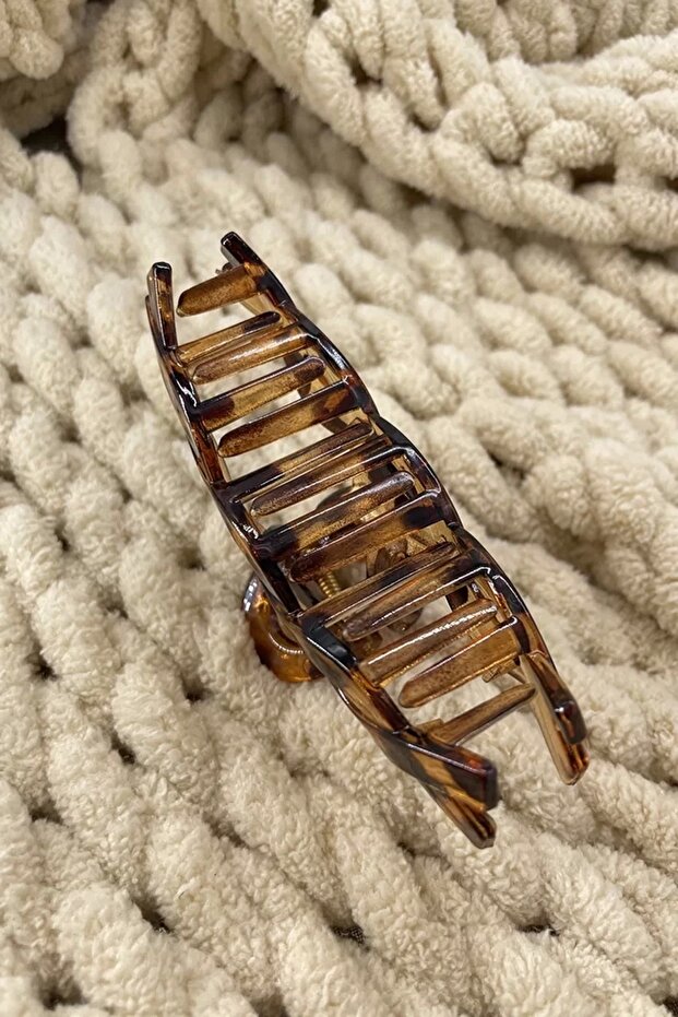 مشبك مزلاج بنقشة الفهد البني - 6