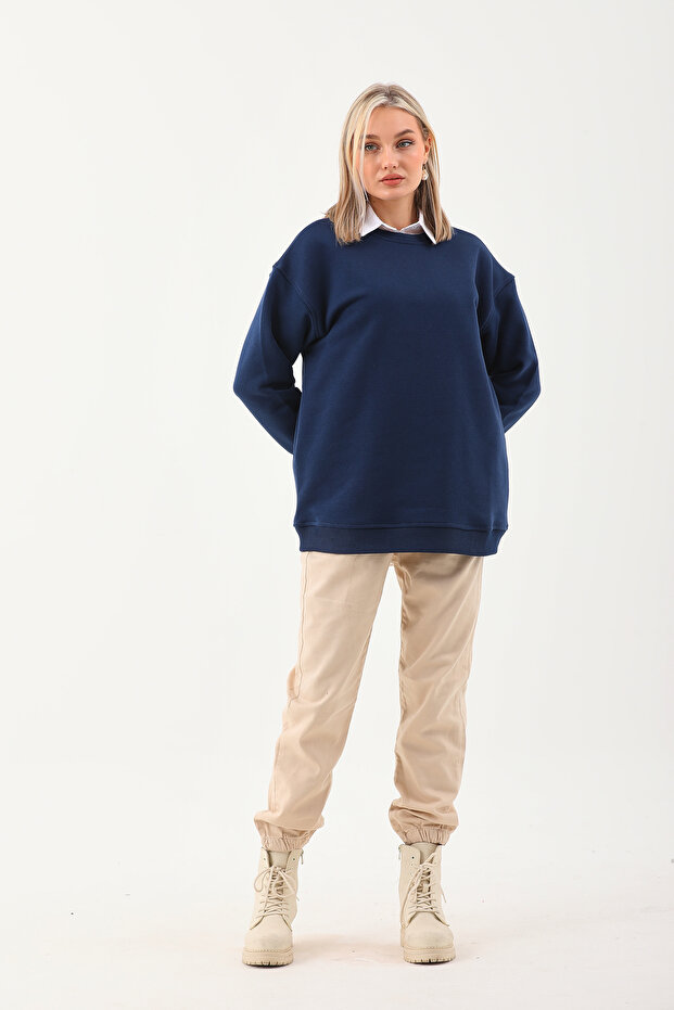 Ice Bisiklet Yaka Oversize Sweatshirt - 7