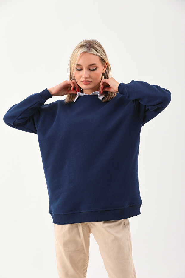 Ice Bisiklet Yaka Oversize Sweatshirt - 4