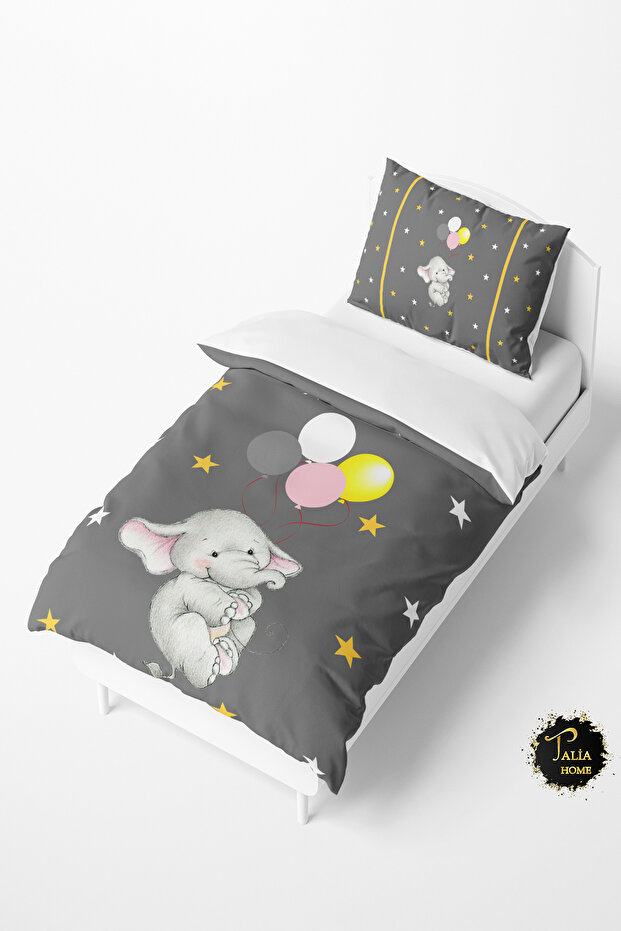 Balloon Elephant Patterned Baby and Kids Duvet Cover Set TLAN-187