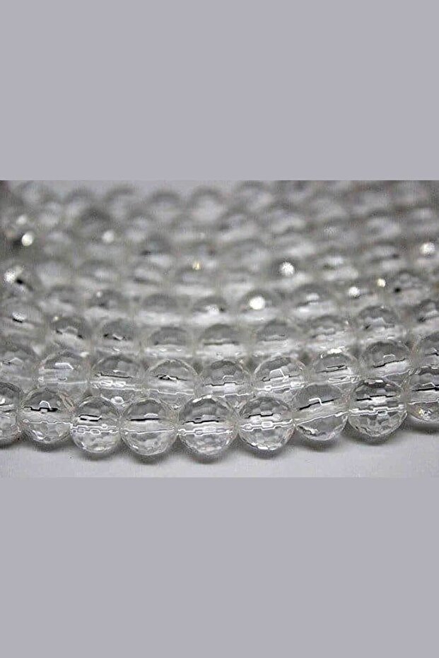Crystal Quartz Stone Facet Cut 8mm 4 Pieces