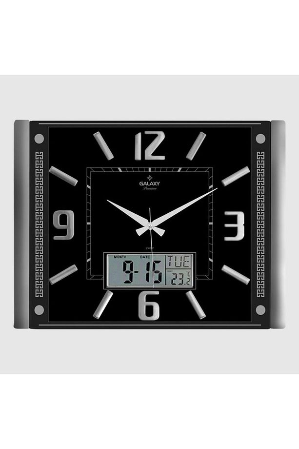RenkStore Premium Takvimli Termometreli Büyük Kabartma Rakamlı Lüks Duvar Saati - 1