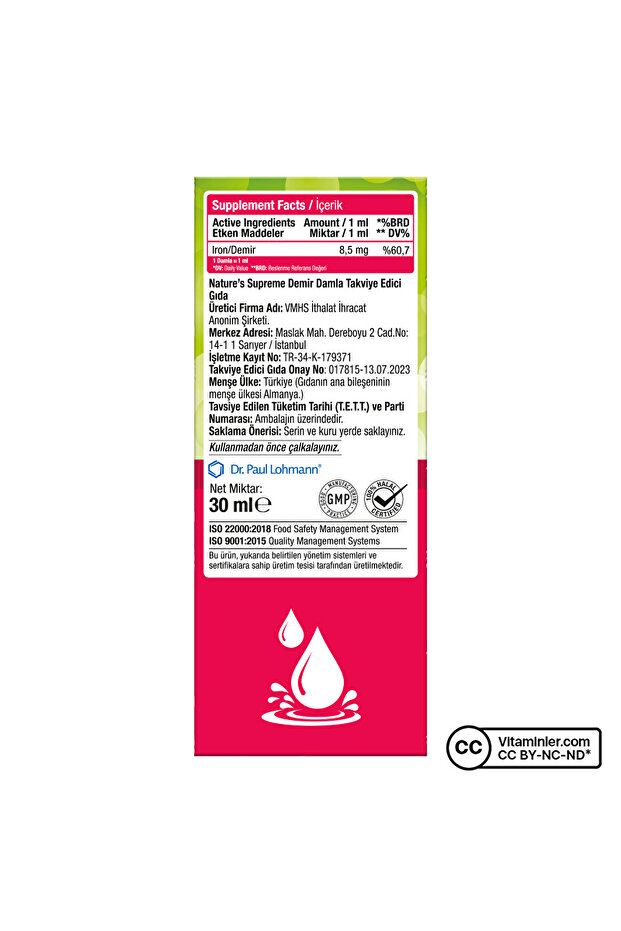 Iron Drops 30 mL - VİŞNE - 4