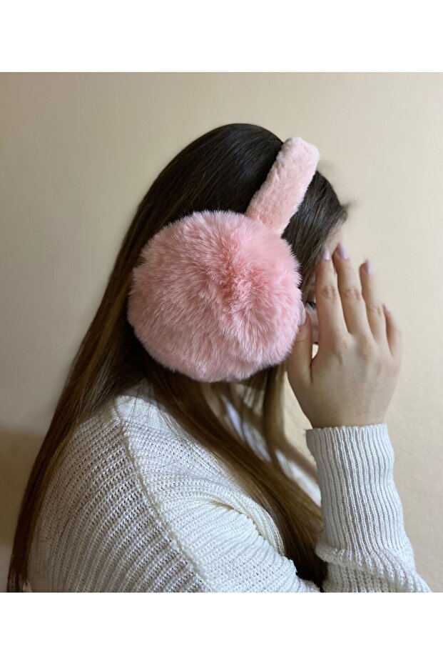 Pink Cold Protective Soft Plush Furry Winter Earmuff - Soft