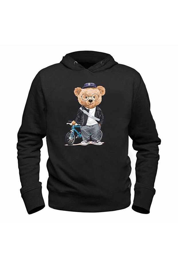 سويت شيرت أسود للأطفال من Bicycle Tedy Bear