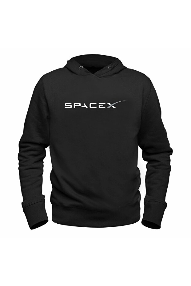 سويت شيرت أسود للأطفال بطبعة رقمية Space X