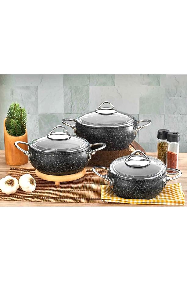 6 Parça Granit Döküm Metal Saplı Güveç Seti, DN20006 - 3