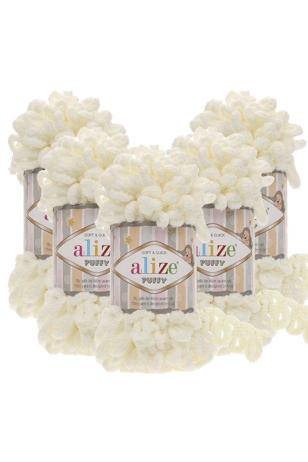 Puffy 5-Pack 062 Candy White Hand Knitting Yarn