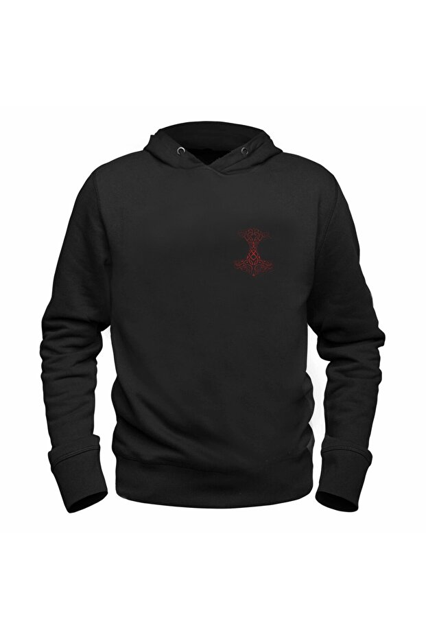 Thor Mjolnir Digital Picture Print Hammer Kids Black Sweatshirt