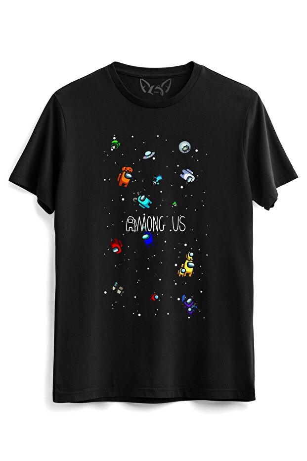 Among Us Printed Children's Black T-shirt