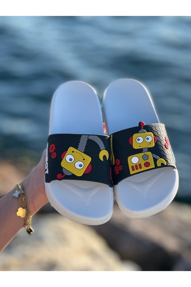 Robot Figured Non-Slip Sole Children's Slippers Children's Beach Sea Pool Bathroom Slippers