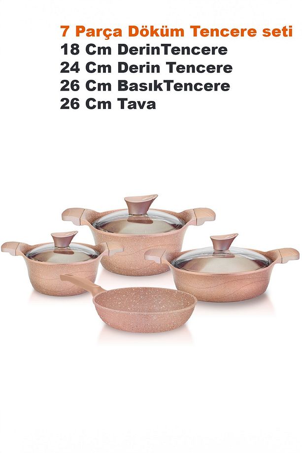 Dn 20028 7 Parça Döküm Granit Tencere Seti (18-24-26-26 cm ) - 4