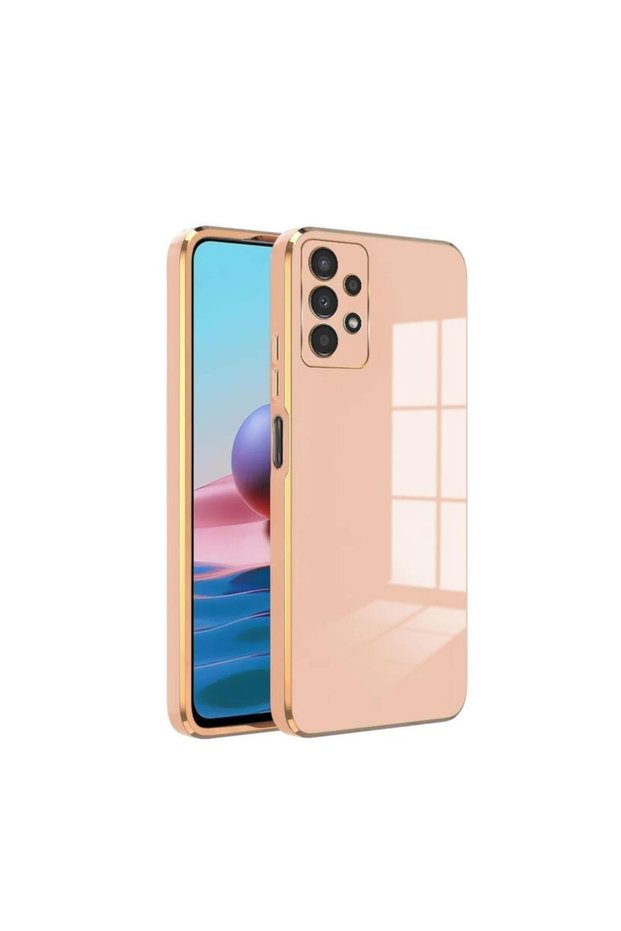 Galaxy A23 Compatible Phone Case Shiny Gold Silicone Case Light Blue