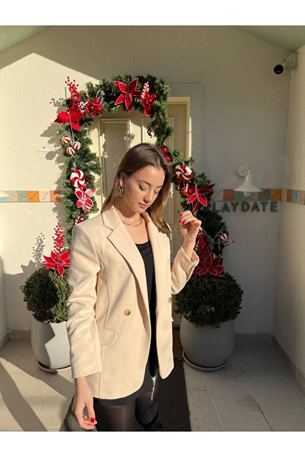 MODAL KUMAŞ BEJ CEKET - 3