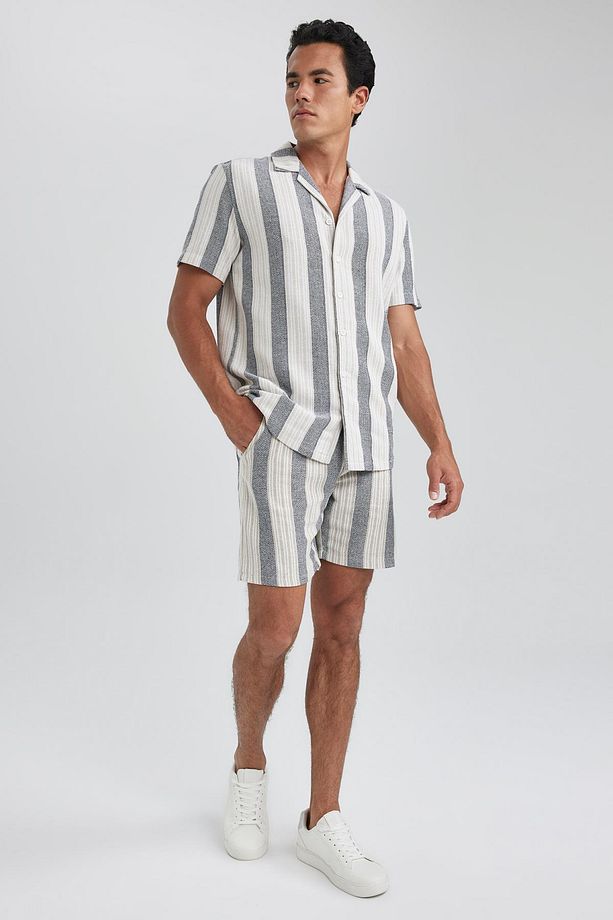 Regular Fit Keten Görünümlü Bermuda A9429ax23hs - 5