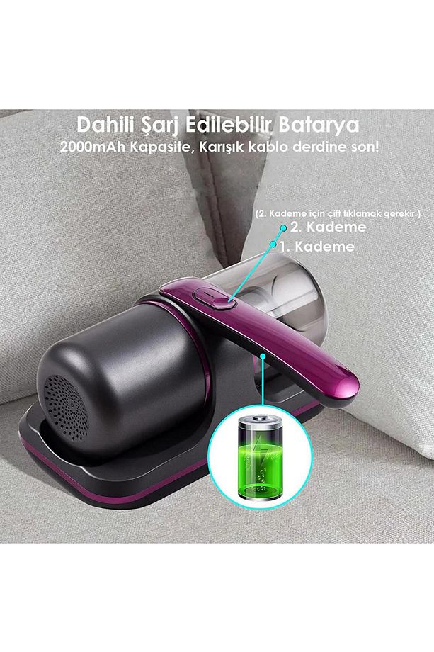 Şarjlı Gold Uv-c Işınlı 100w Akar Temizleme Şarjlı El Süpürgesi - 6