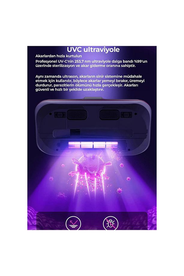 Şarjlı Gold Uv-c Işınlı 100w Akar Temizleme Şarjlı El Süpürgesi - 5